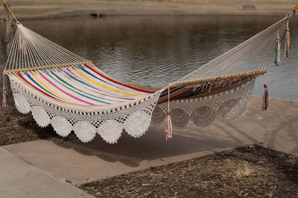 Multi-Color Stripes Family Size Hammock