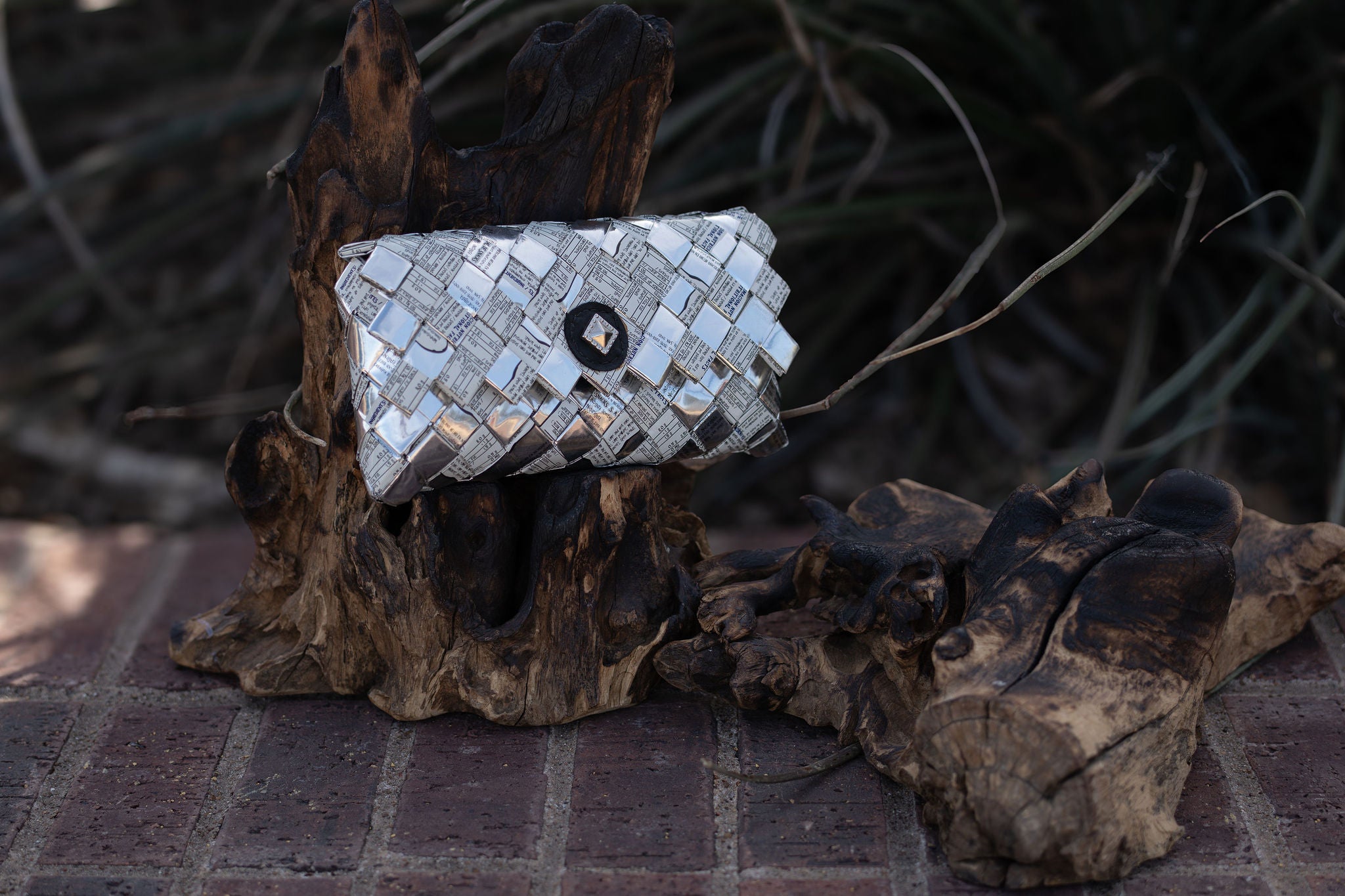 Clutch - Silver, Beige and White