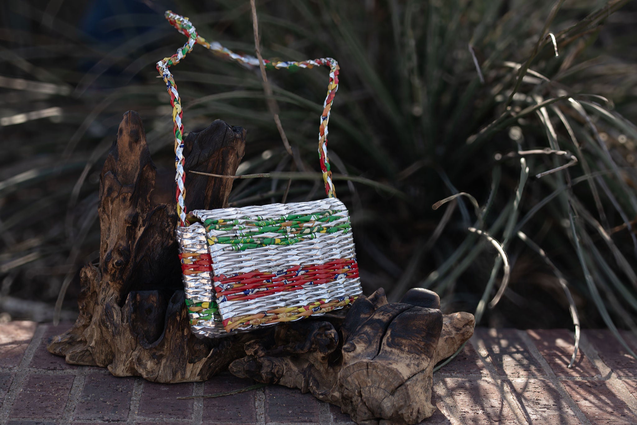 Silver and Multi-Color Shoulder Bag